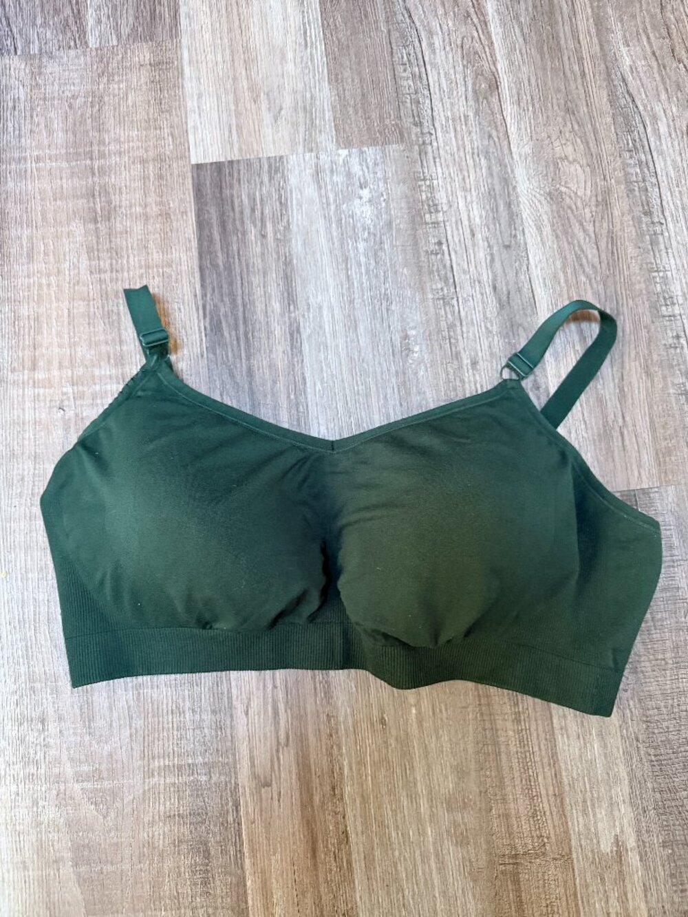 Knix Good to Go seamless bra, size XXXL, dark green